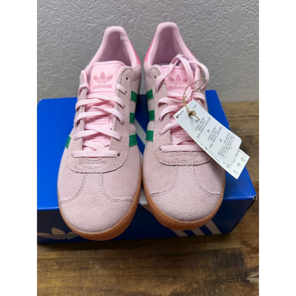 Adidas Gazelle J Clear Pink Collegiate Green Gum Suede Sneakers JP7128 Mens 6 - Picture 4 of 7